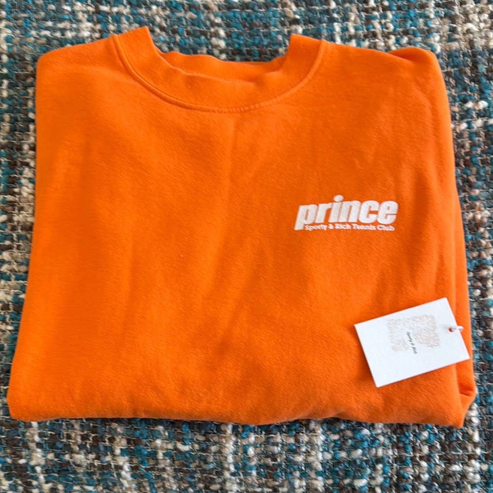 Prince Sporty & Rich Orange Sweatshirt Medium NWT